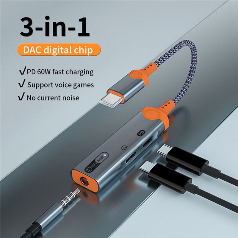 Earphone Splitter Jack - A99X 헤드폰 잭 어댑터, PD60W 고속