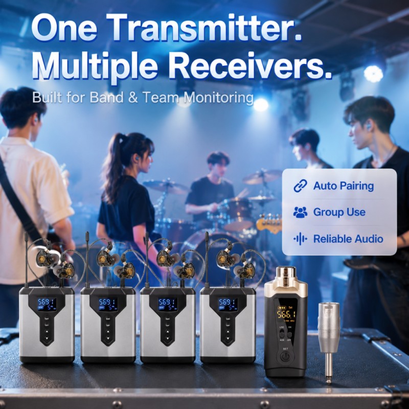 무선 IEM 시스템, 1개의 송신기와 4개의 수신기,  - In Ear Monitor Iem 리뷰 및 가격