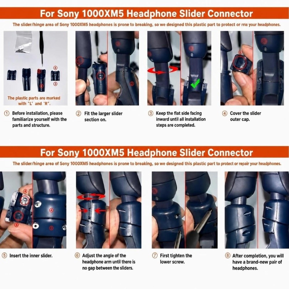 플라스틱 헤드폰 힌지 수리 키트, 암 커넥터 완전 세트 - Sony Headphone Wh-1000Xm5 리뷰 및 가격