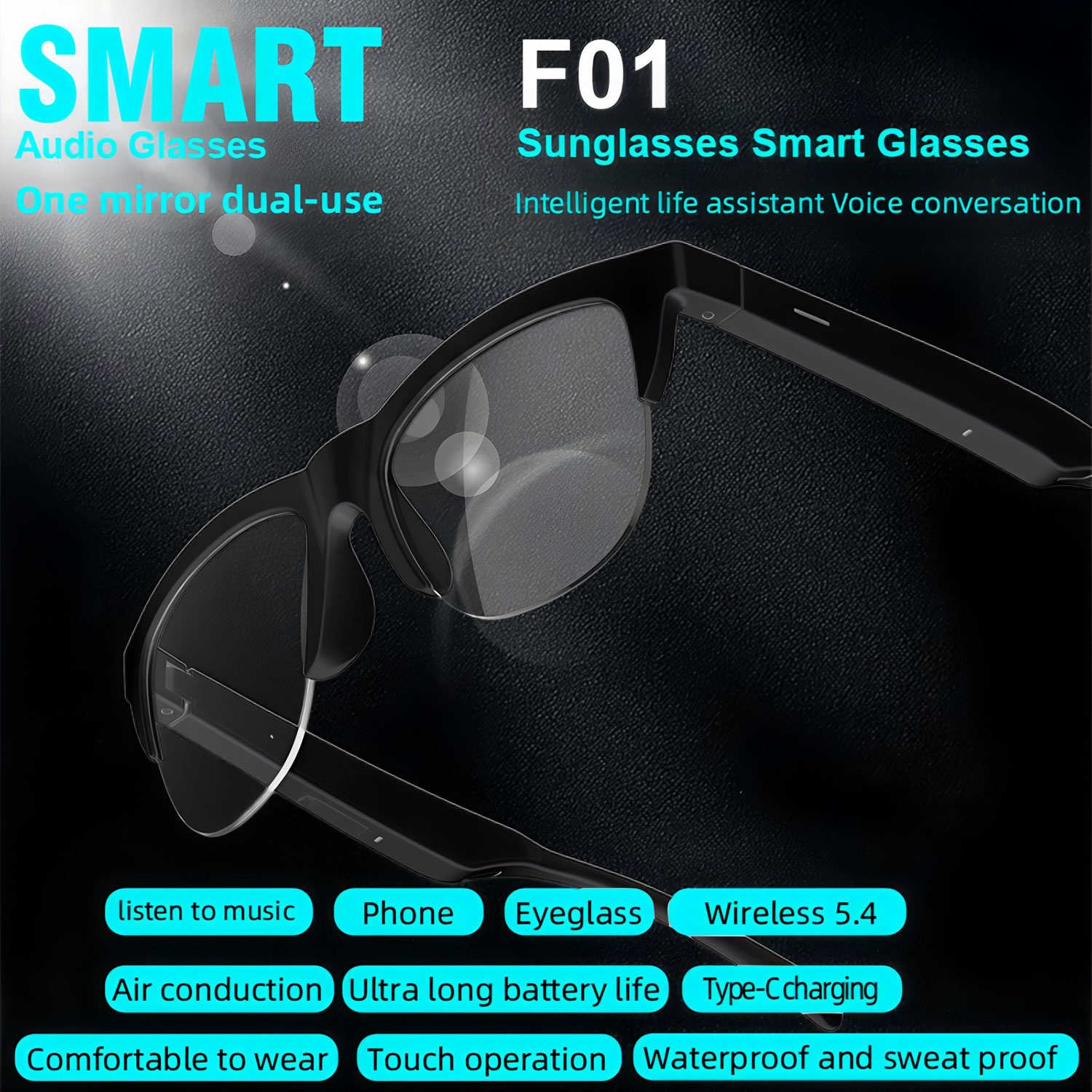 스마트 오디오 선글라스, 블루투스 V5.4, 무선 통화 - Bluetooth Headset On Ear 리뷰 및 가격